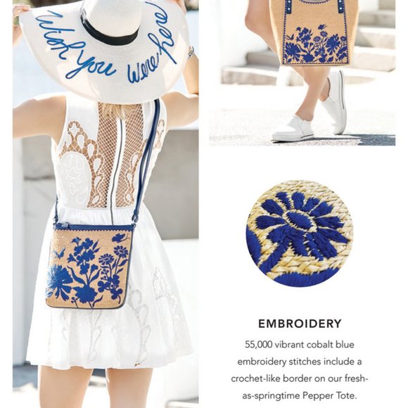 Brighton Straw Embroidery Crossbody Carter - Picture 3 of 14